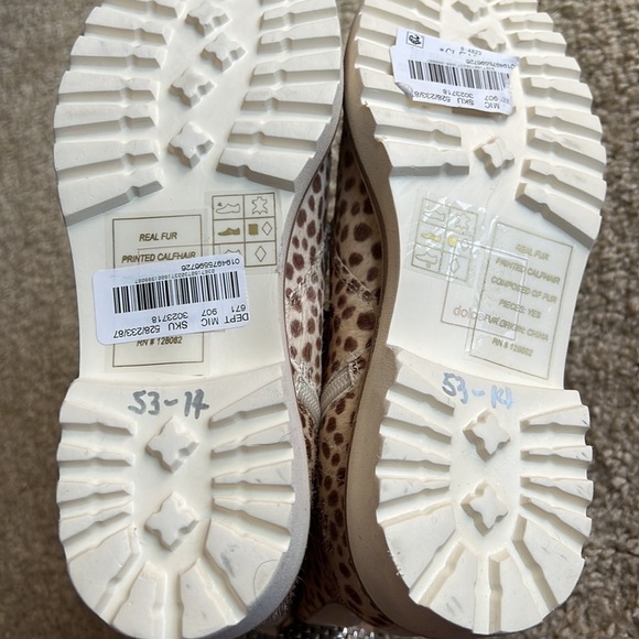 Dolce Vita Avena animal print calf hair Chukka lace up boot size 8.5 brown beige - Picture 9 of 9